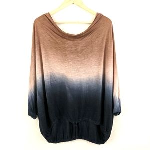 Ombre Loose Fit Poncho Blouse